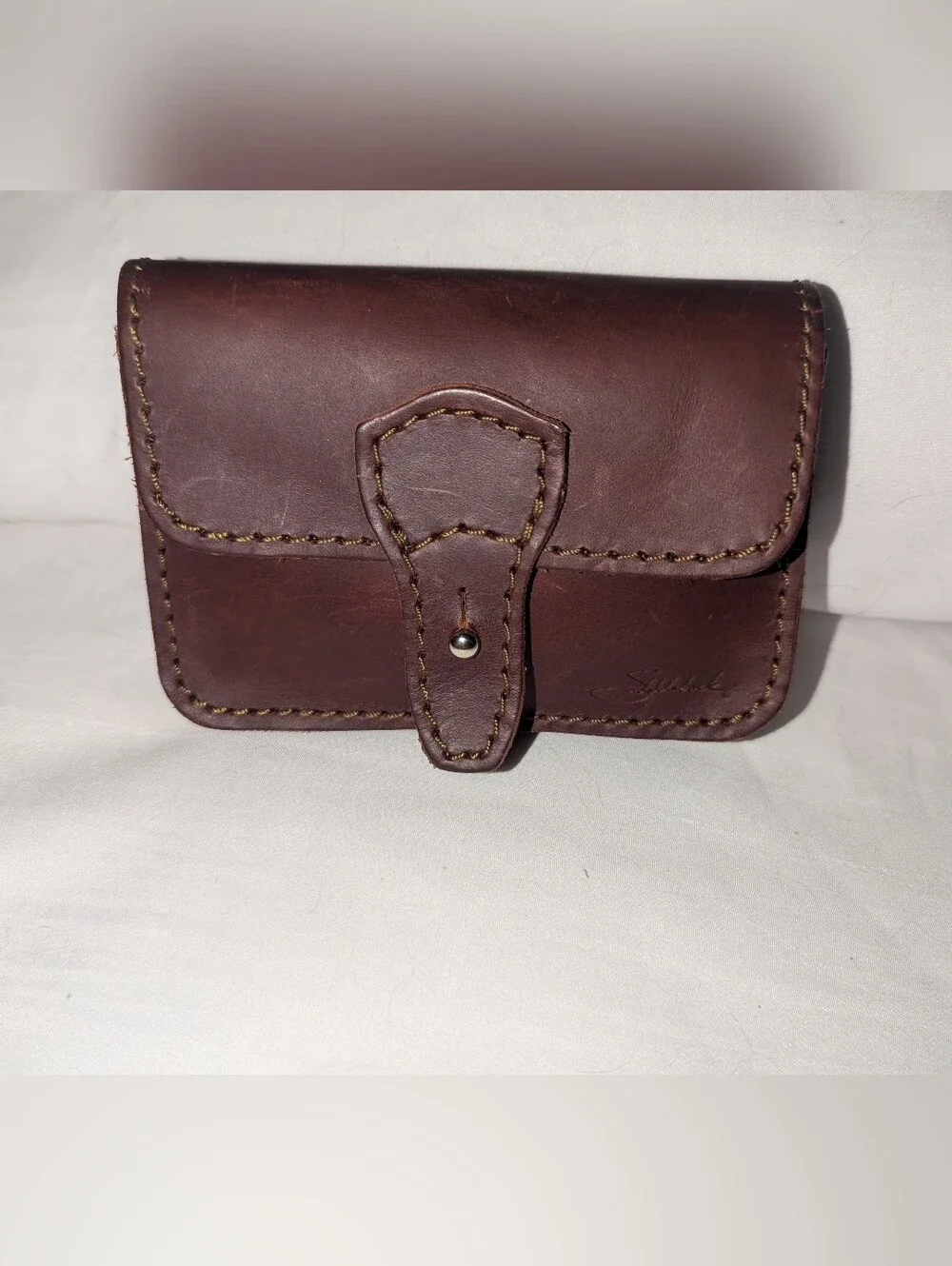 Saddleback Dark Brown Leather Belt Pouch Wallet with Snap Tab Closure